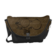 Vintage Pince Nez Glasses Rickshaw Messenger Bag