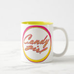 Vintage pink candy girl cup with dots mugs