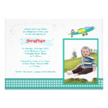 Vintage Planes Baptism Boys Invitations