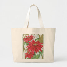 Vintage Poinsettia illustration. Tote Bags