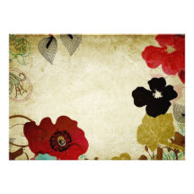 Vintage poppies Invitation