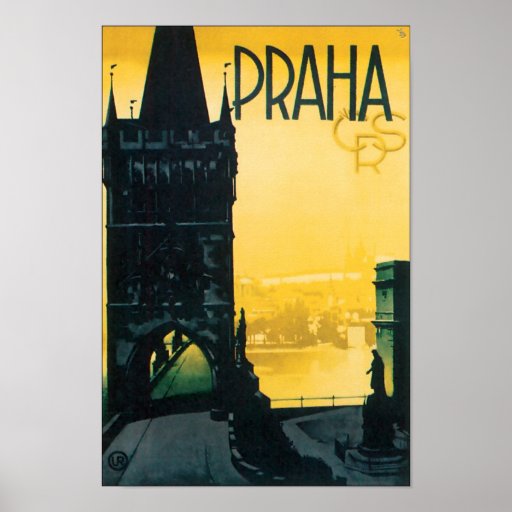 Vintage Prague (Praha) Travel Posters