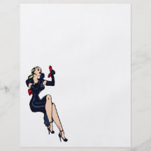 Vintage Pretty Blonde Retro Glamour Girl Pinup Flyer