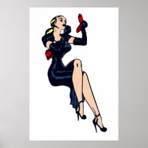 Vintage Pretty Blonde Retro Glamour Girl Pinup Print