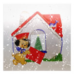 Vintage Puppy Cartoon Xmas Invites