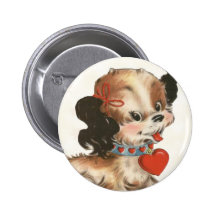 Vintage Puppy Kid's Valentine Pin