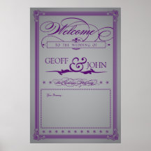 Vintage Purple & Grey Wedding Poster