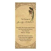 Vintage Quetzal Bird Elegant Wedding Program Personalised Rack Card