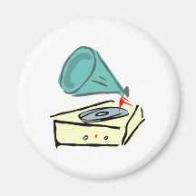 Vintage Record Player Fridge Magnets