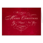 Vintage Red Snowflake Christmas Card