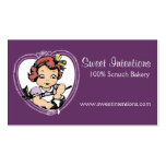 Vintage redhead girl mixing bowl baking cooking business cards