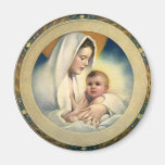 Vintage Relgious Christmas, Madonna and Child Fridge Magnet