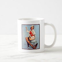 Vintage Retro Gil Elvgren Sewing Pin UP Girl Mugs