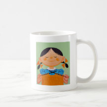 Vintage Retro Girl Knitting Coffee Mugs