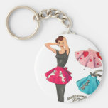 Vintage Retro Women 50s Fashion Poodle Skirt Apron Key Chain