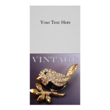 Vintage Rhinestone Bird Photo Cards
