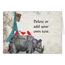 Vintage rhino greeting cards