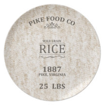 Vintage Rice Sack Dinner Plate
