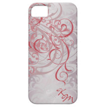 Vintage Rococo Red Monogram  Case iPhone 5 Covers
