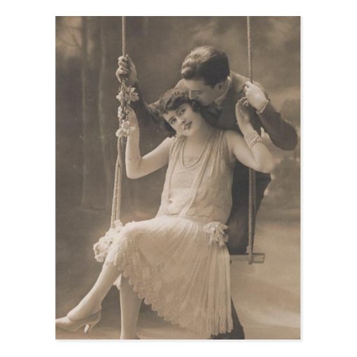 Vintage Romantic Couples Cards and Gifts - Flapper Postcard