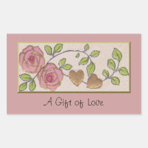 Vintage Rose Sticker Gift of Love