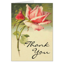 Vintage Rose Wedding Thank You Cards