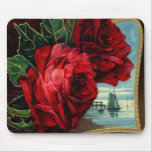 Vintage Roses and Sail Boat mousepads