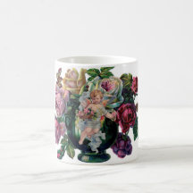 Vintage Roses Cherub Mug
