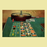 Vintage Roulette Table Casino Gambling Chips posters