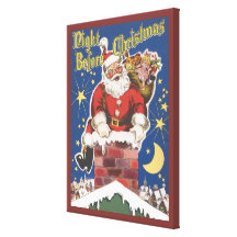 Vintage Santa Claus, Twas Night Before Christmas Stretched Canvas Print