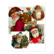 Vintage Santa Collage 1 Post Card