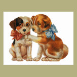 Vintage Save the Date, Puppy Love, Dogs with Bows postcards