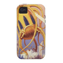 Vintage Science Fiction Octopus Alien Invasion War iPhone 4/4S Covers