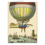 Vintage Science Fiction Steampunk Hot Air Balloon Card