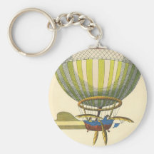 Vintage Science Fiction Steampunk Hot Air Balloon Keychains