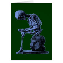 Vintage Skeleton Thinker Card