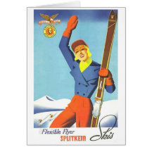 Vintage Ski Advertisement Greeting Card
