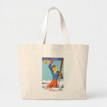 Vintage Ski Advertisement Tote Bag