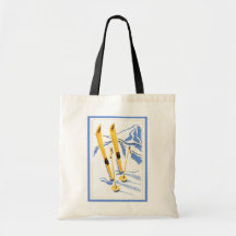 Vintage Ski Art Tote Bag