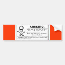 Vintage Skull Crossed Bones Arsenic Poison Label Bumper Sticker