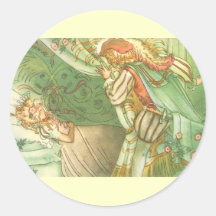Vintage Sleeping Beauty Princess, Prince Charming Sticker