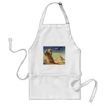 Vintage Sphinx Aeroplane Desert Pyramids Egypt Giz Aprons