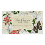 Vintage Stargazer Lily Rose Butterfly n Hydrangea Business Card Template