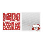 Vintage Stencil Valentine Love Letters Photo Card