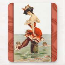 Vintage Swimsuit Illustration Mousepad
