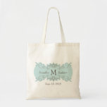 Vintage Swirl Monogram Names Date Wedding Tote Bag