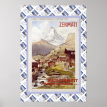 Vintage Swiss Railway Zermatt Posters