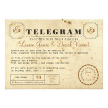 Vintage Telegram Invitation Card