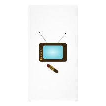 Vintage Television with Remote Personalized Photo Card