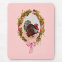 Vintage Thanksgiving Turkey Wreath Mousepad